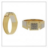 Beautifully Crafted Diamond Mens Ring with Certified Diamonds in 18k Yellow Gold - GR0073R